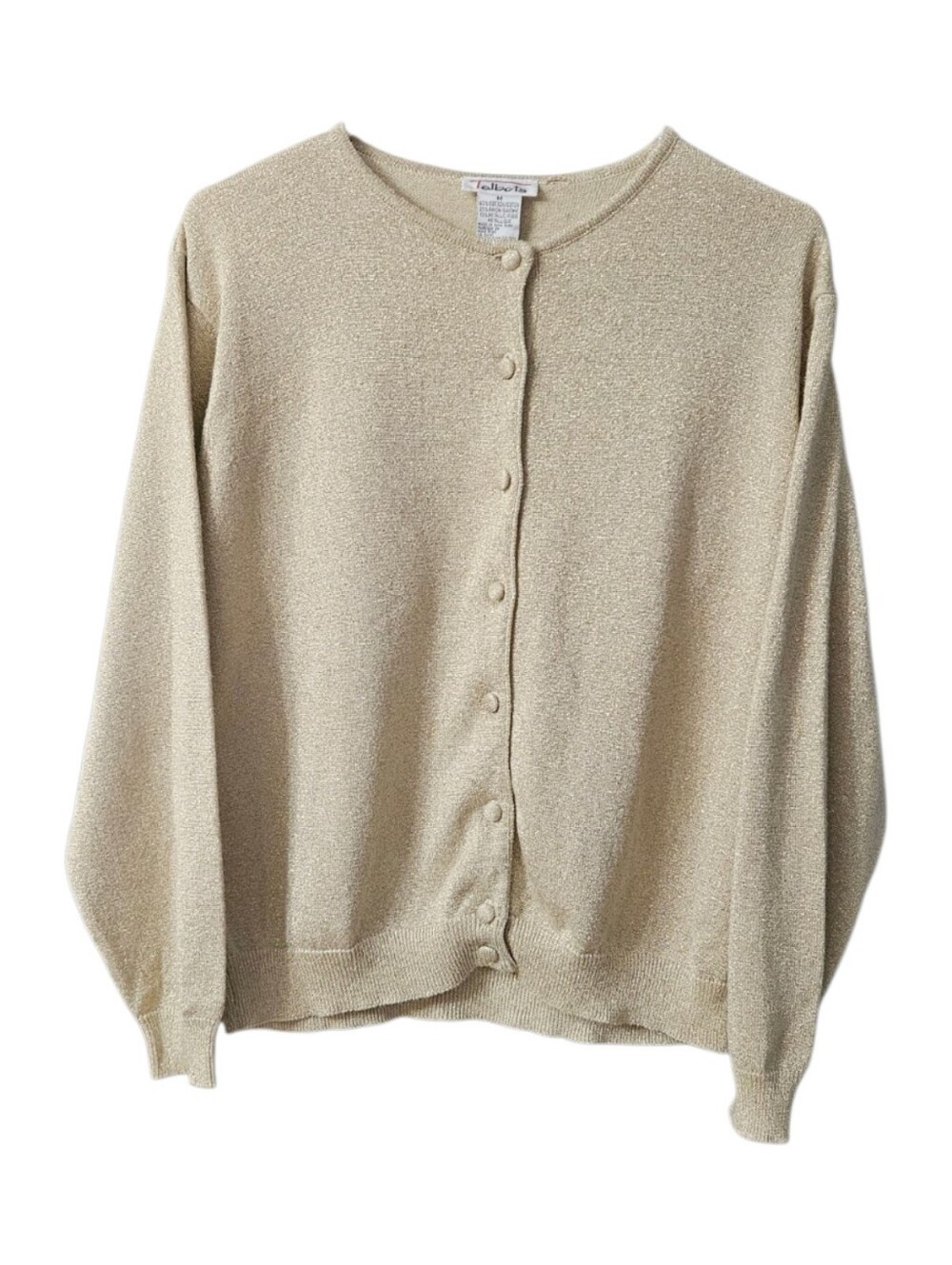 Talbots Cardigan Sweater Shimmery Gold Women's Medium Holiday